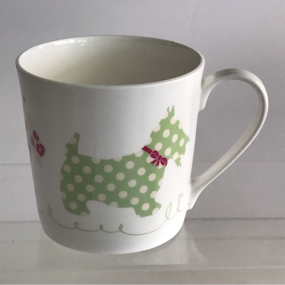 ROSE of ENGLAND PATCHWORK SCOTTIE DOG Pattern Fine Bone China Tapered Large Mug